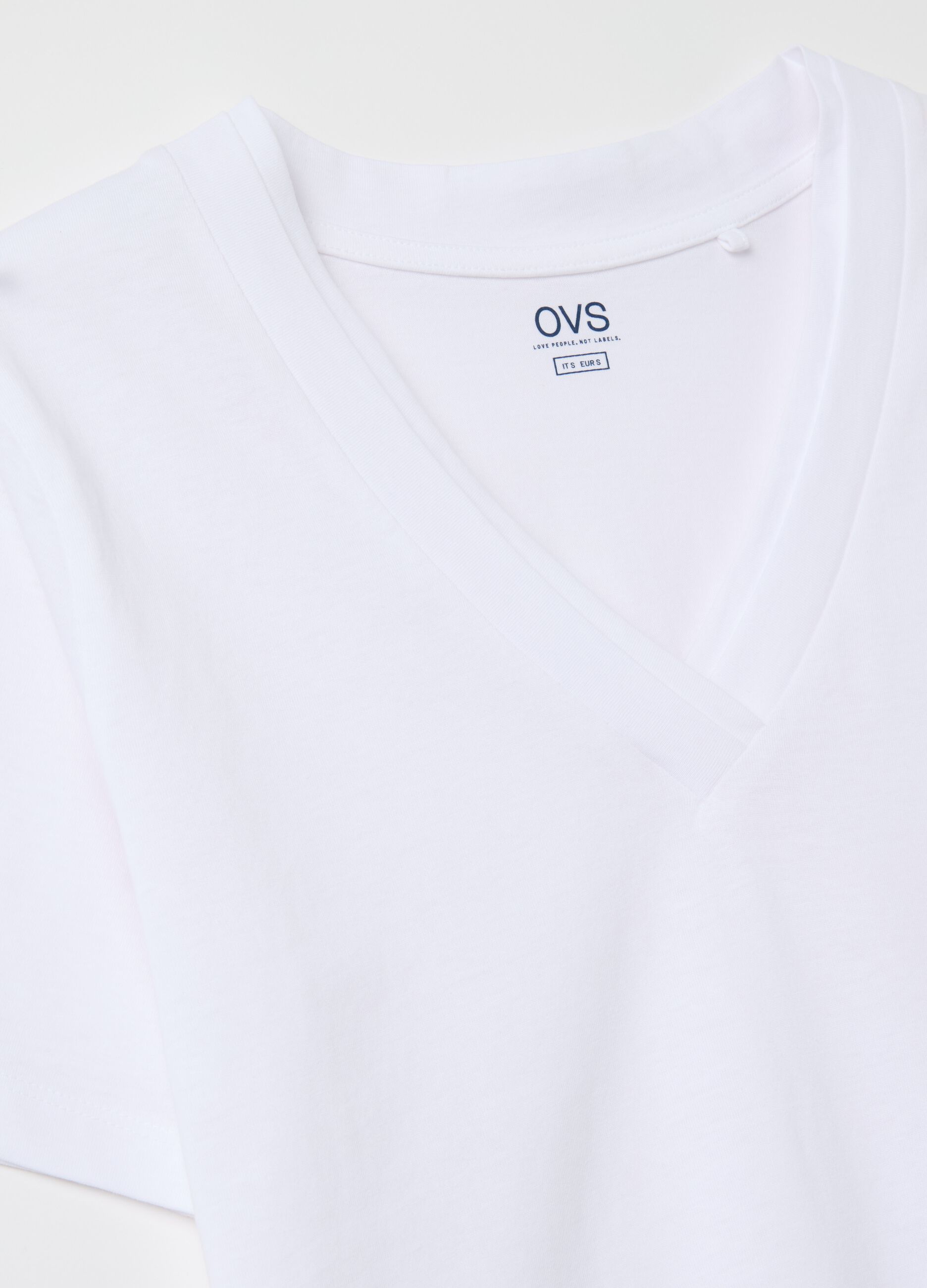 White T-shirt with V neck