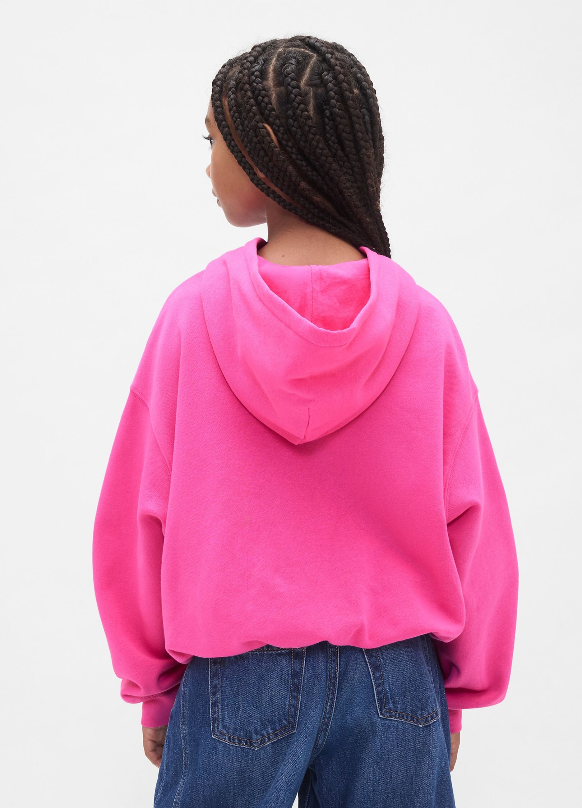 Felpa rosa con cappuccio per bambina