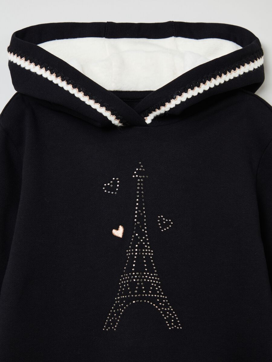 Sweatshirt with hood with sherpa lining_2