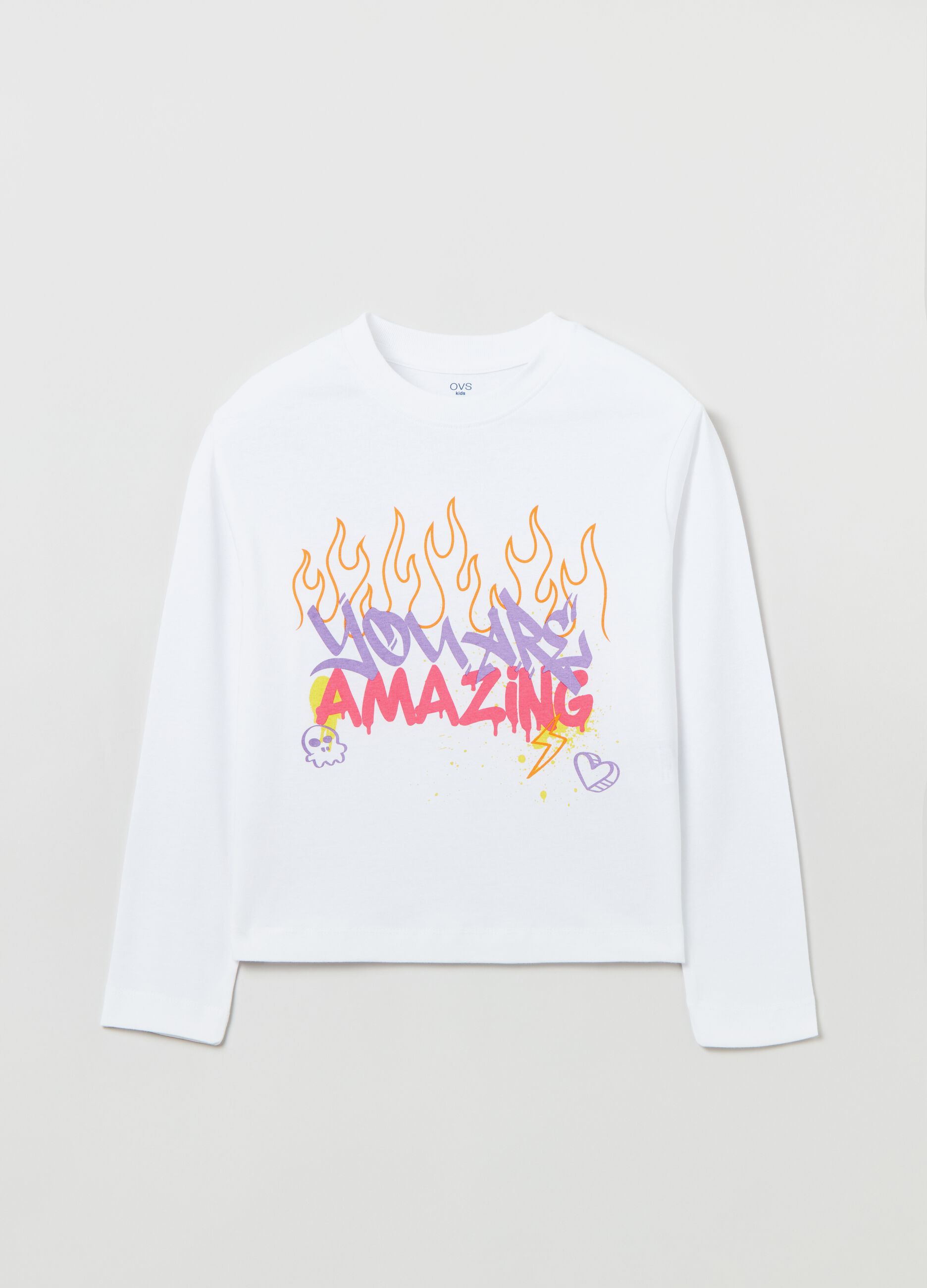T-shirt a maniche lunghe con stampa_0