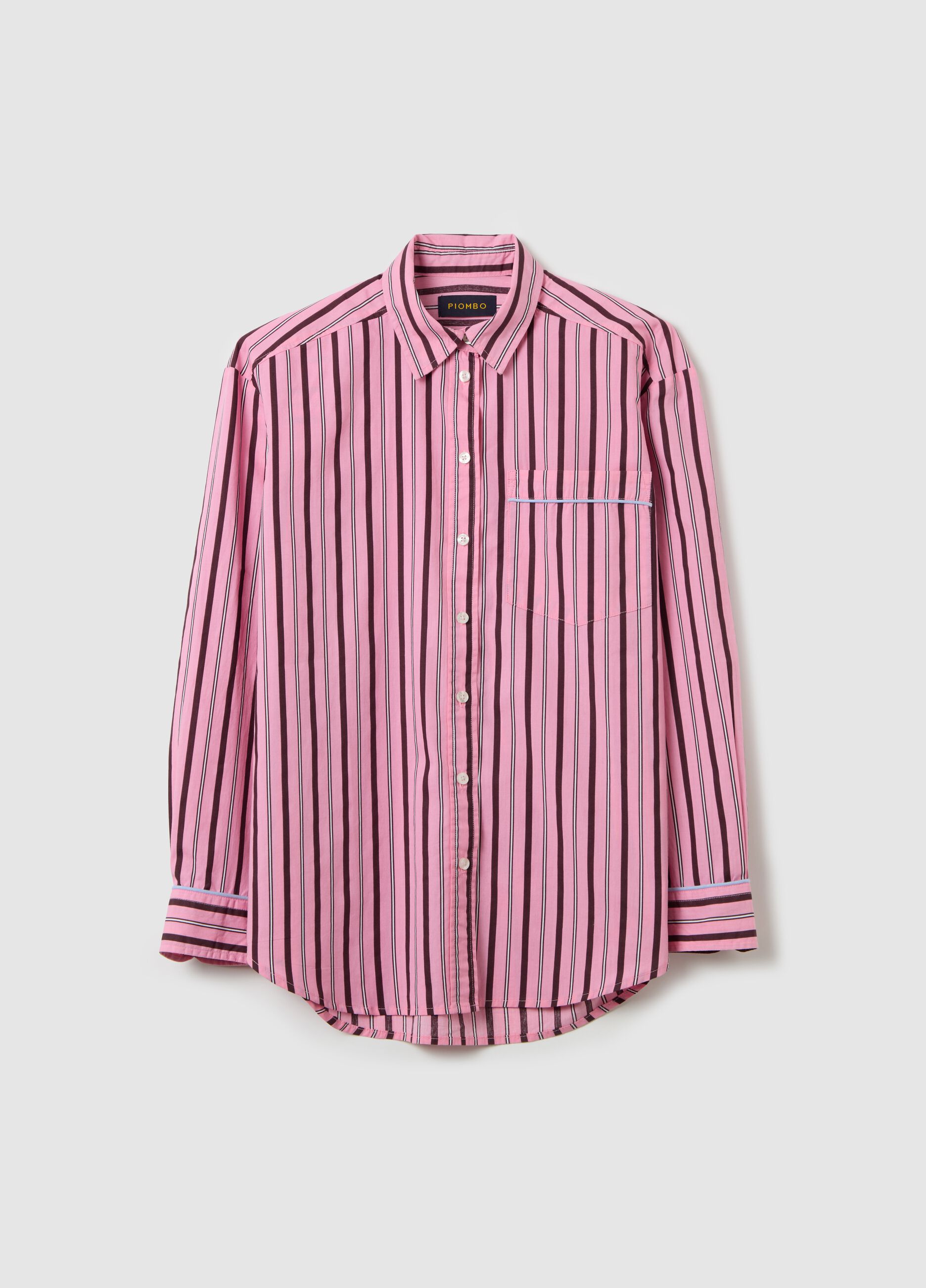 Camicia in oxford a righe con tasca