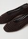 Comfortable brown ballet flats with perforated design_2