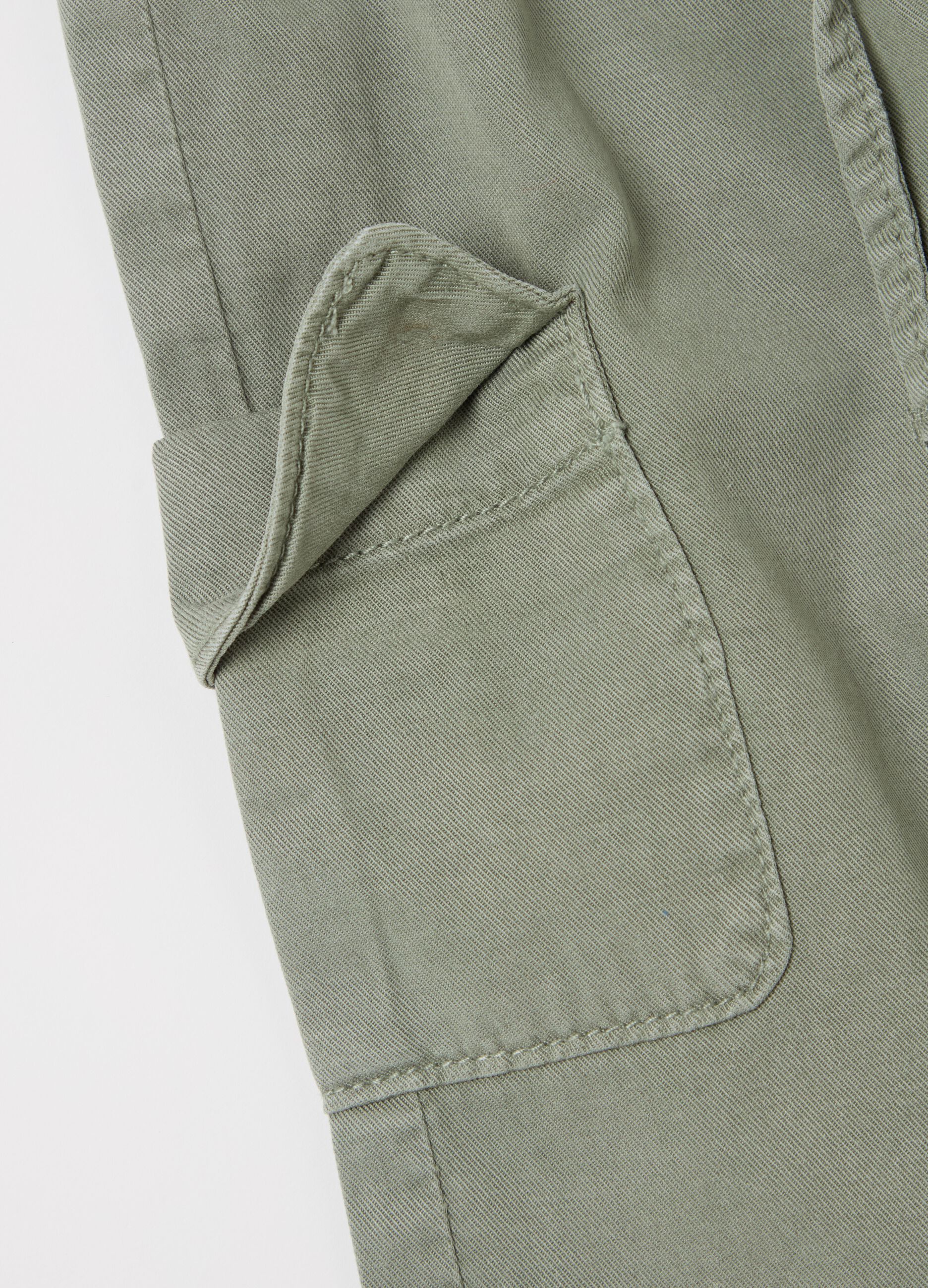 Cargo trousers in cotton and Lyocell with drawstring