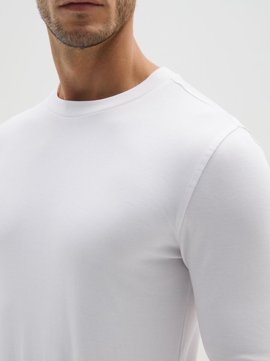 T-shirt in puro cotone bianca regular fit_3