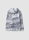 White cotton-blend hoodie with all-over graffiti print for boys_5