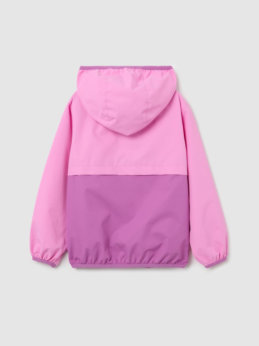 Two-tone rain jacket with hood_1