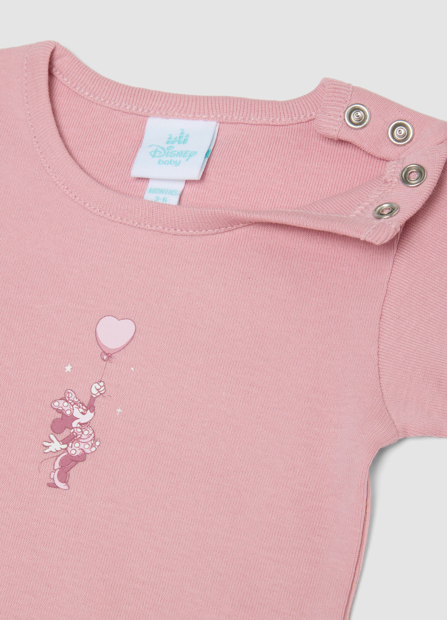 Bipack body rosa in puro cotone organico con stampa Minnie per neonata