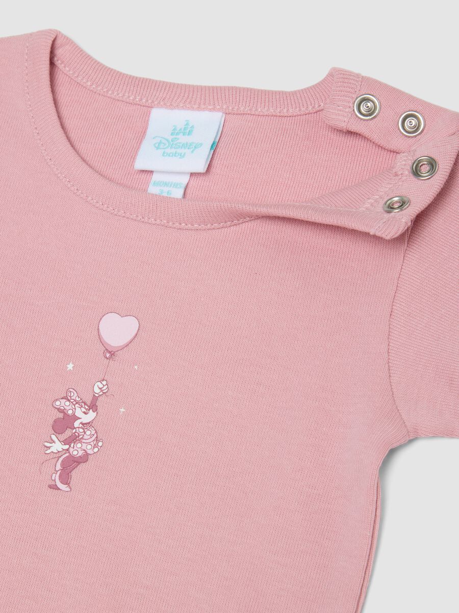 2-pack pink organic cotton Minnie print bodysuits for baby girl_3