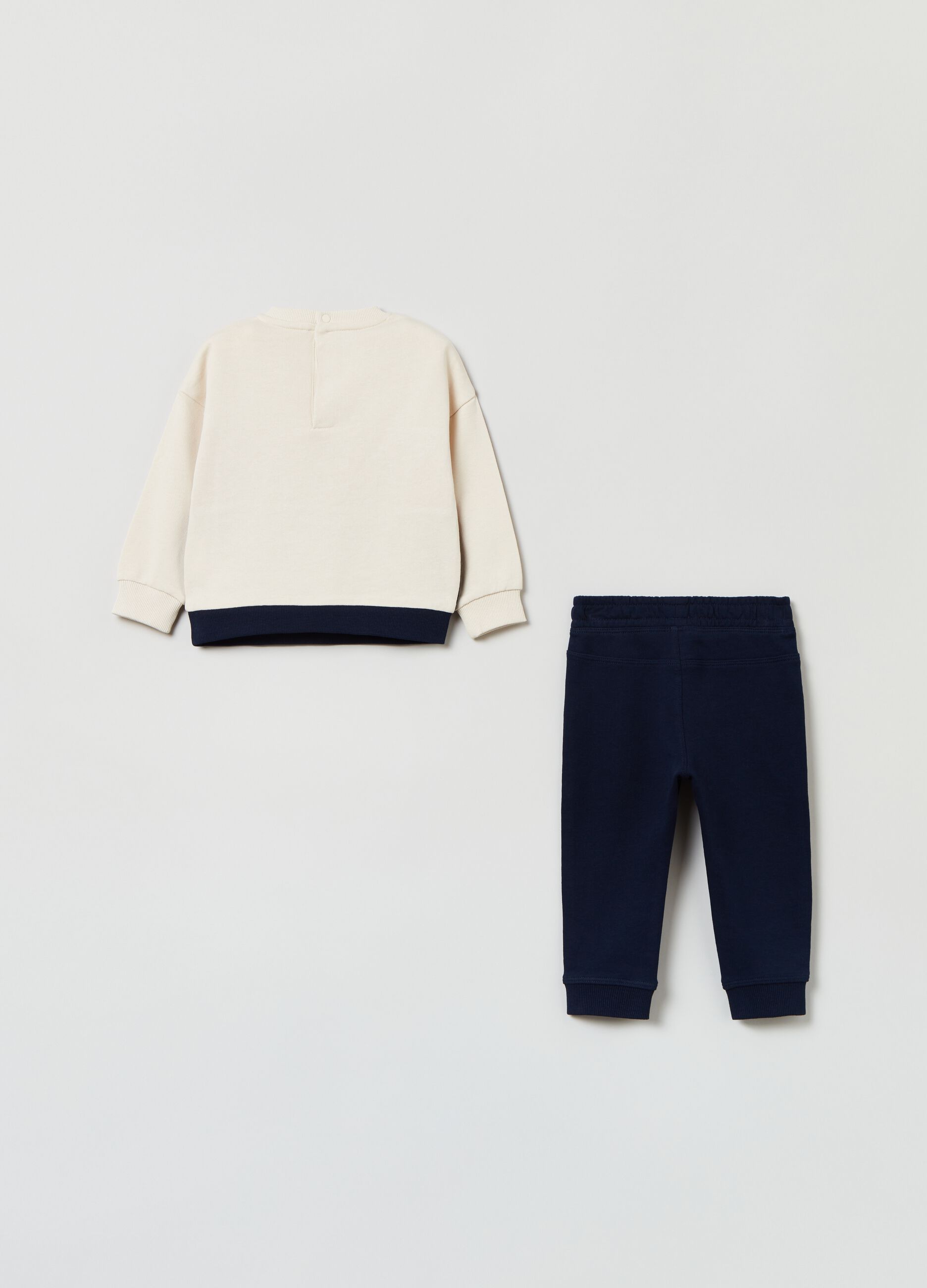 Jogging set color block con stampa dinosauro _1