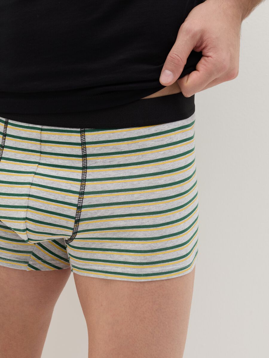 Midi boxer shorts in stretch cotton with pattern._2