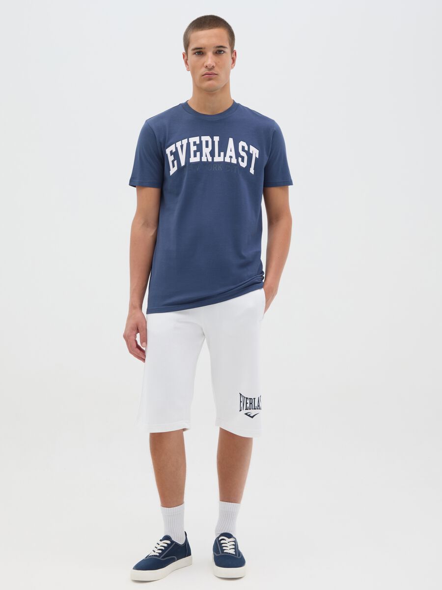 Blue Short Sleeve T-shirt with Everlast Logo Print_1