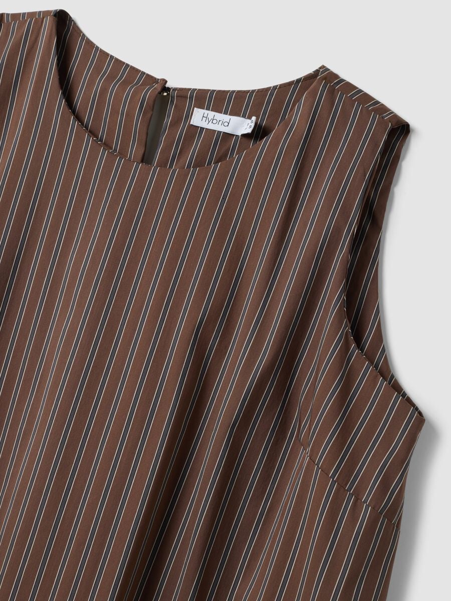 Abito marrone a righe in cotone elasticizzato_6
