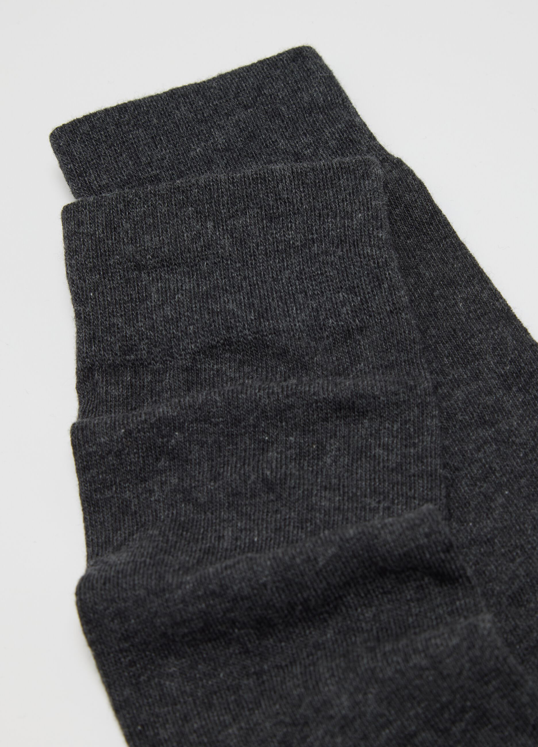 Grey Elasticated Cotton Long Socks Multipack Set