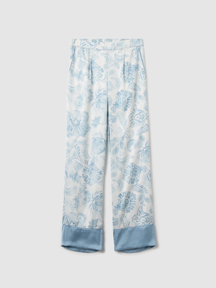 Pyjama trousers in floral satin_4