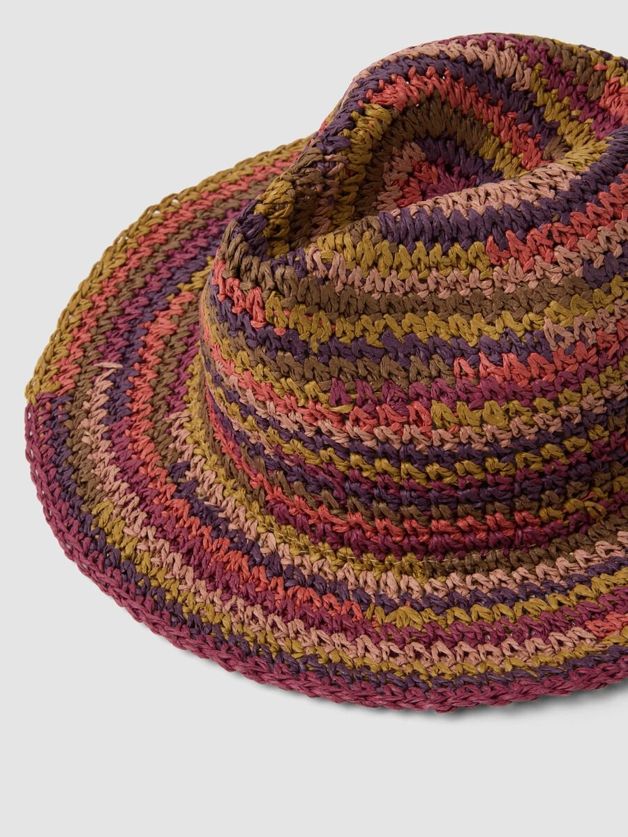 Cappello multicolor in tessuto carta lavorazione jersey_1