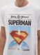 Men's white pure cotton T-shirt with Superman logo_2