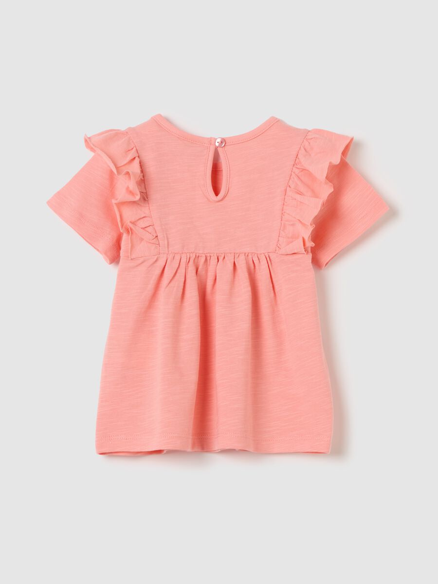 Cotton T-shirt with flounce_1