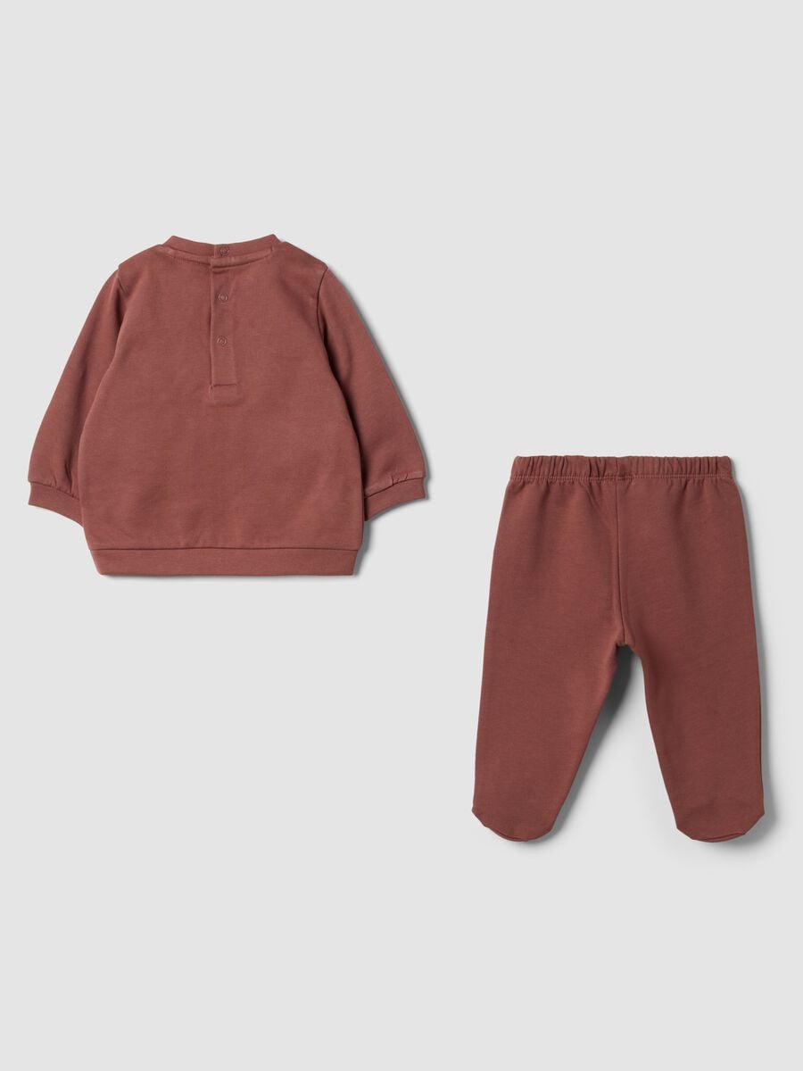 Set pigiama marrone in puro cotone organico con stampa Winnie The Pooh_1