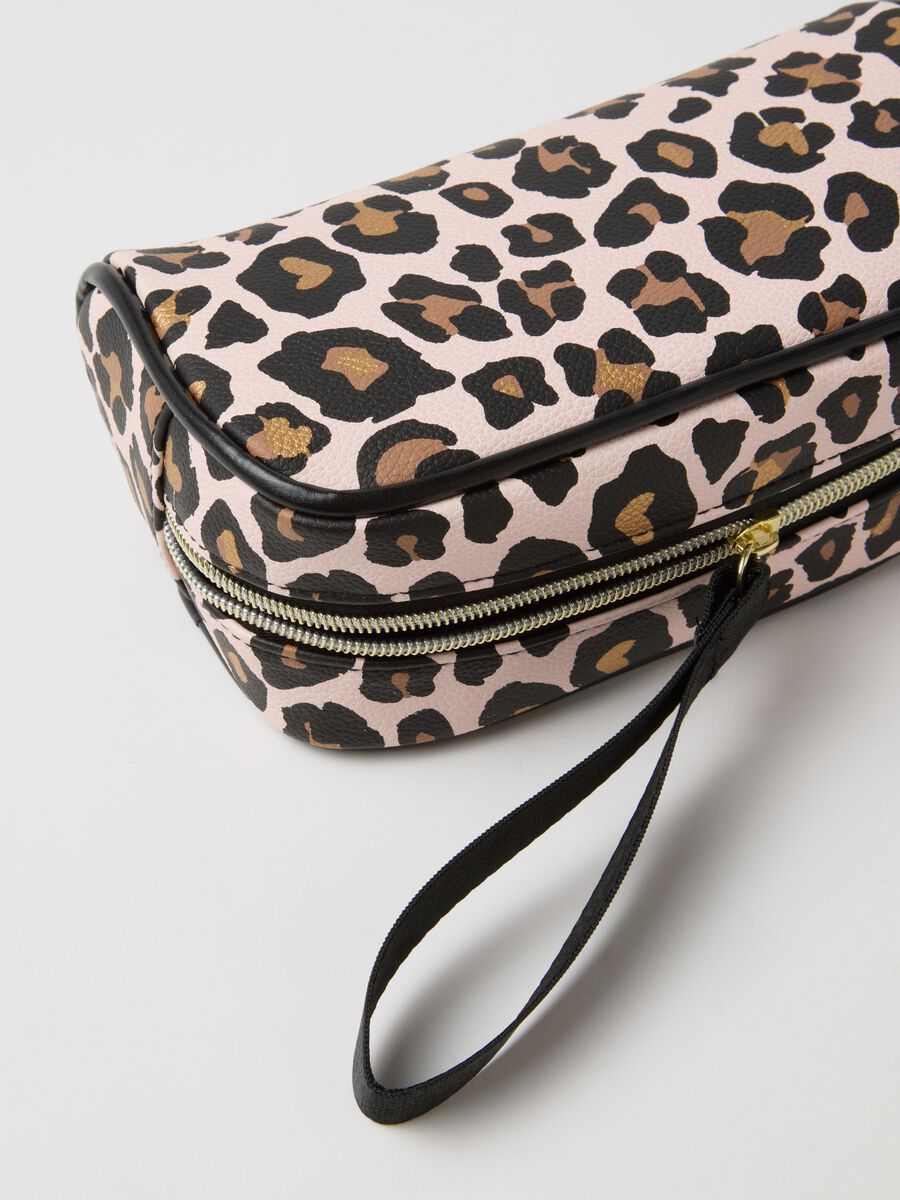 PVC Multicolour Pouch with Leopard Print Zip_2
