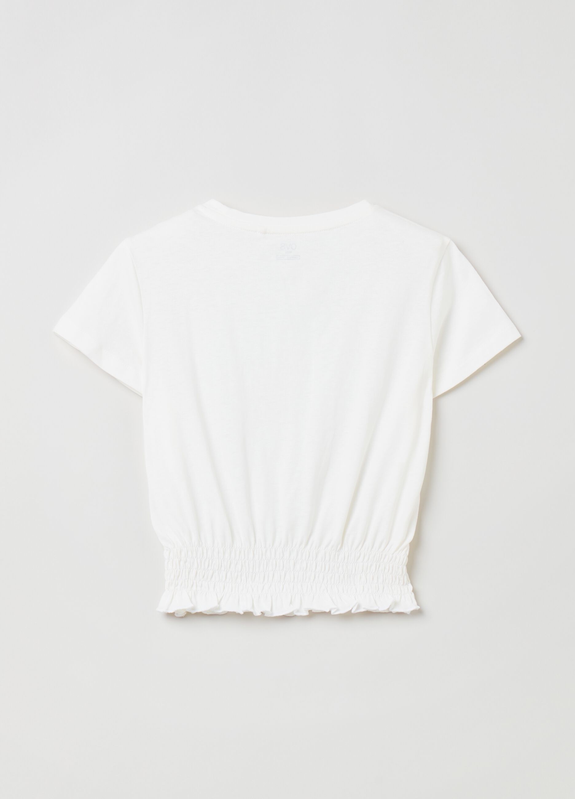 T-shirt in cotone con base elasticata