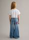 Jeans in puro cotone blu da bambina wide leg_1