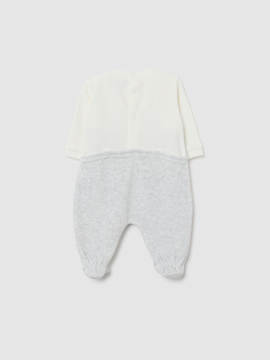Tutina da neonato in misto cotone grigia_1