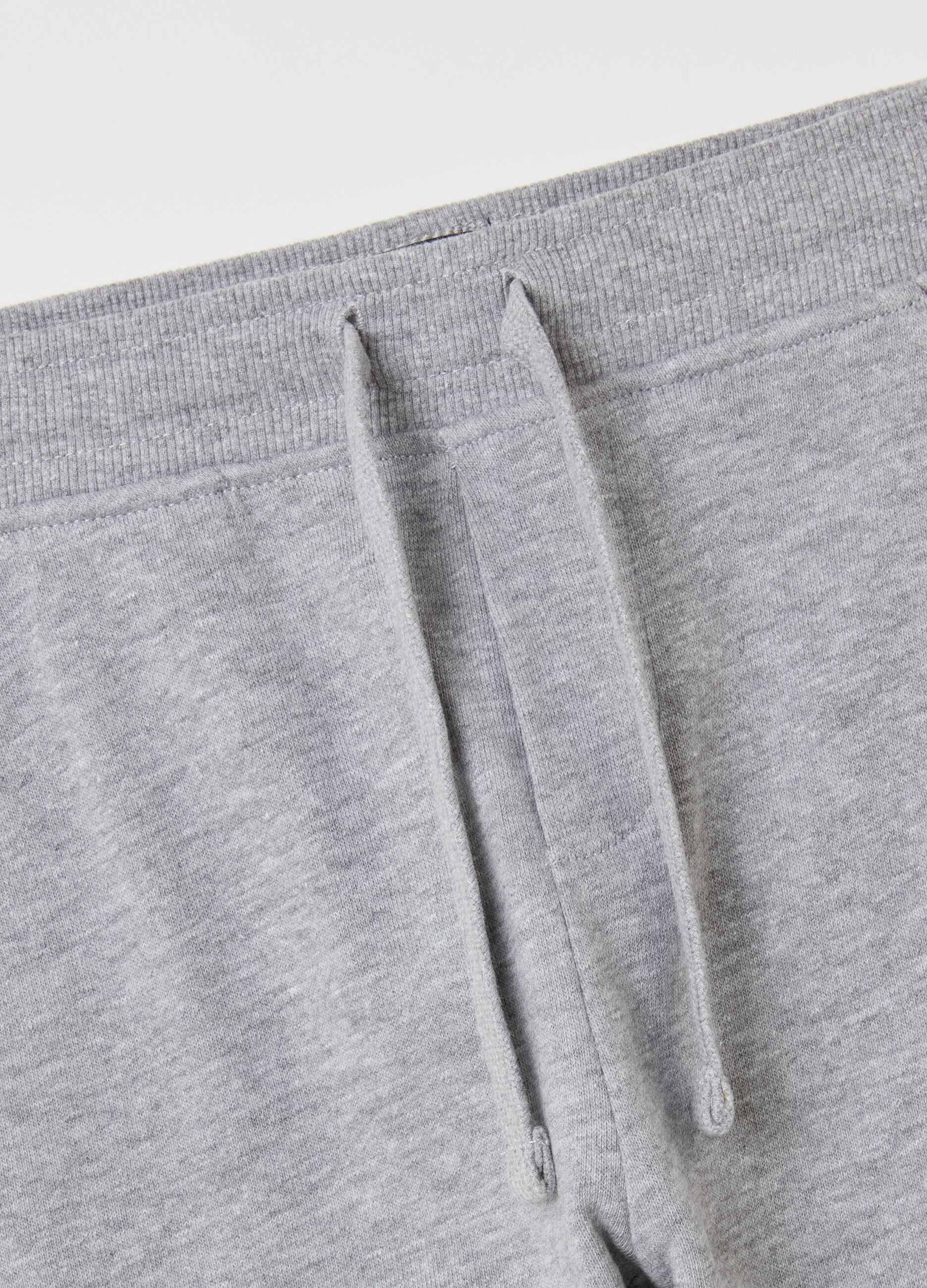 Joggers da bambino in puro cotone grigio regular fit