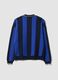 Blue and black pure cotton polo-collar top with oversized fit_2