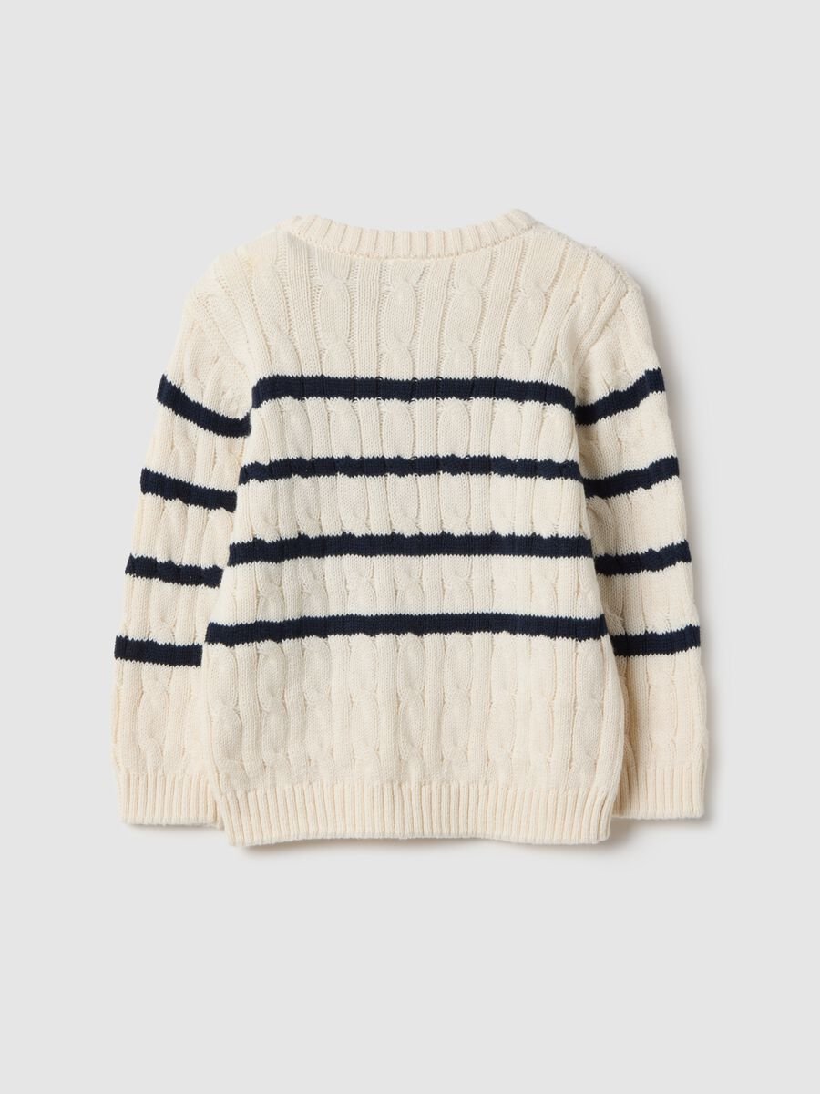 Striped multicolour pure cotton jumper, regular fit for baby_1