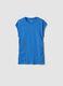 Tank top blu in puro cotone con arricciature laterali regular fit_4