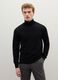 Black Roll Neck Sweater in Pure Merino Wool Regular Fit_2
