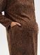 Brown maternity dress with animal print knitted fabric_2