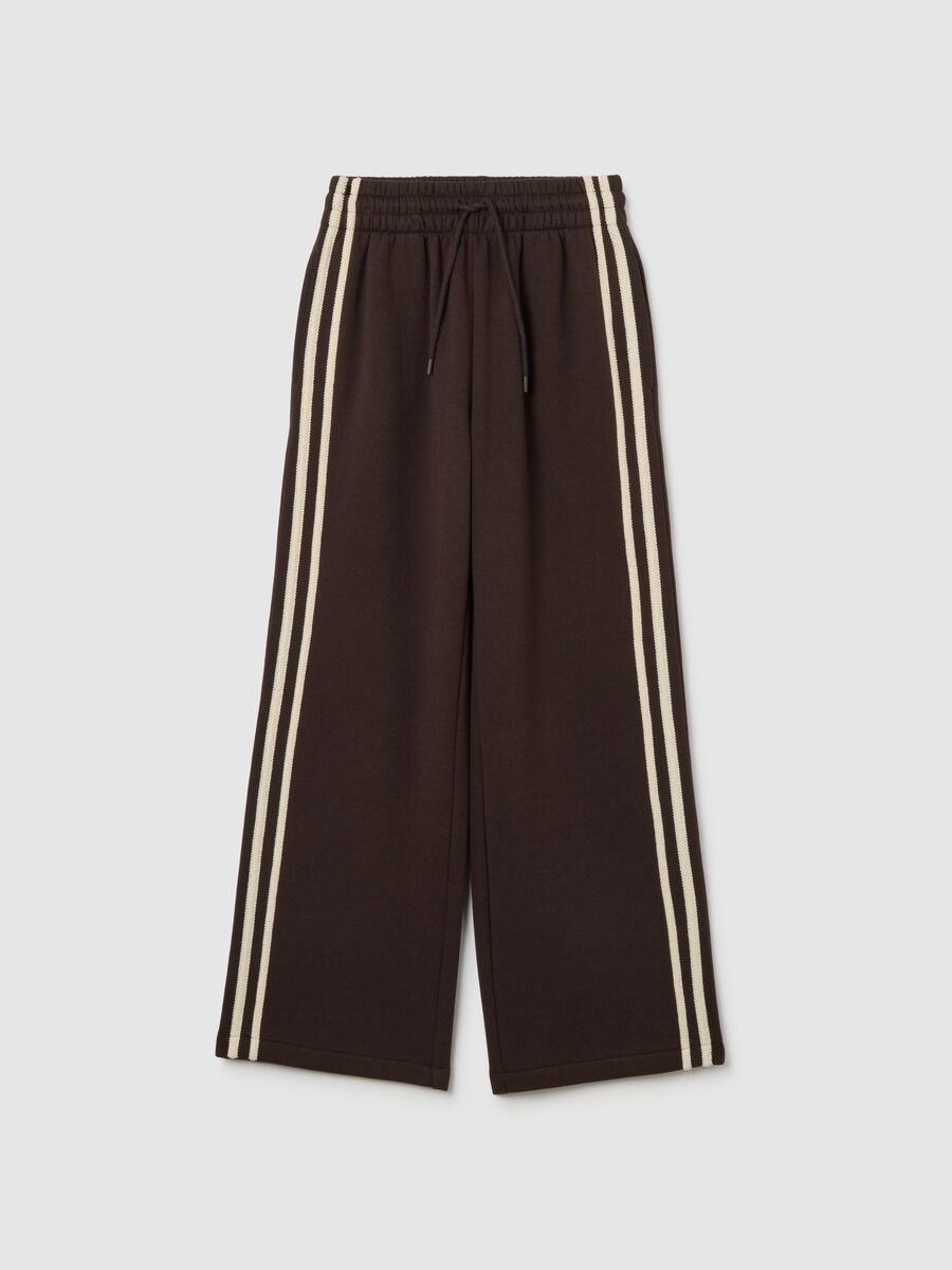 Brown Cotton Blend Wide Leg Trousers_5