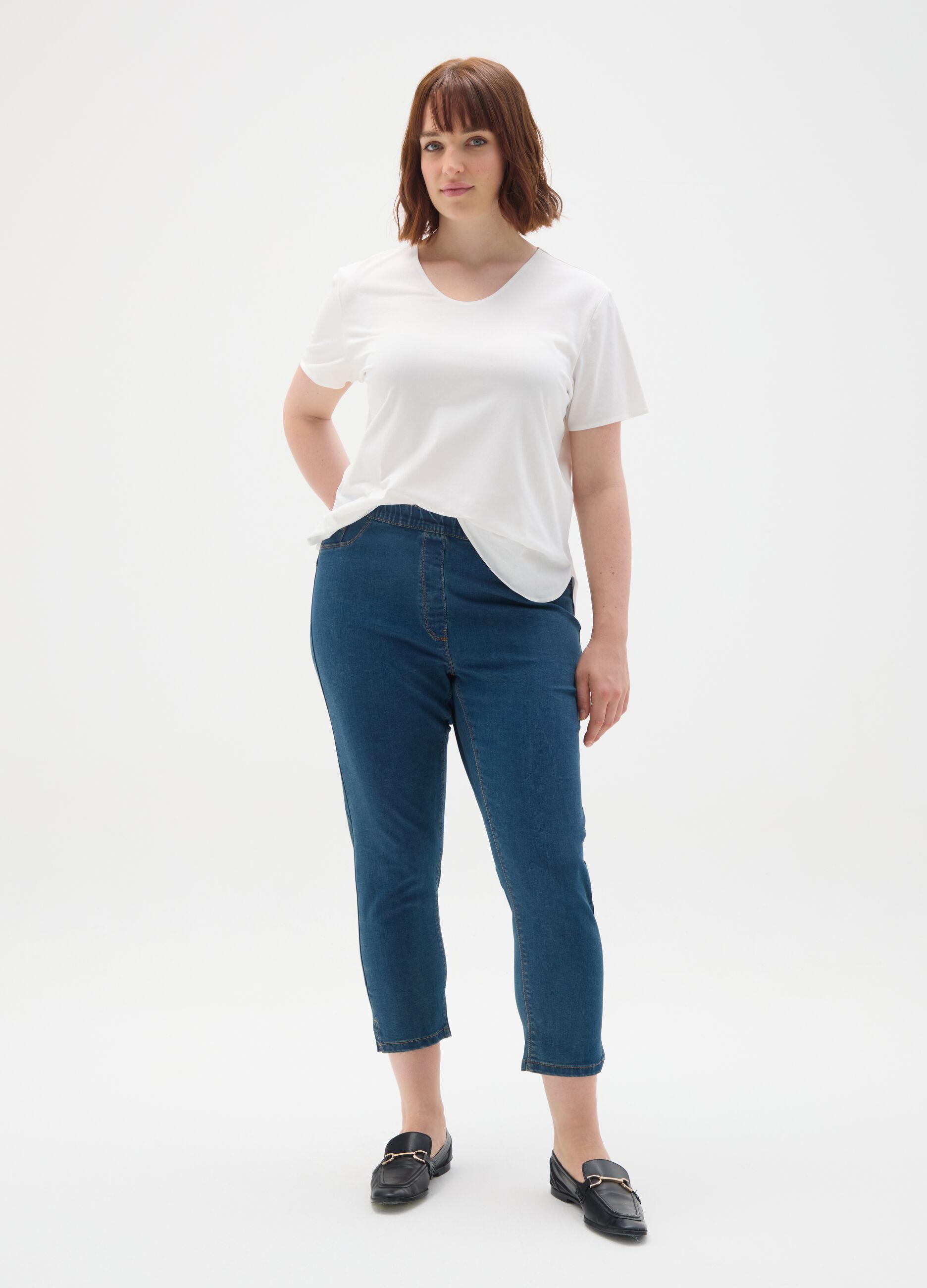 Women's blue denim regular fit jeggings