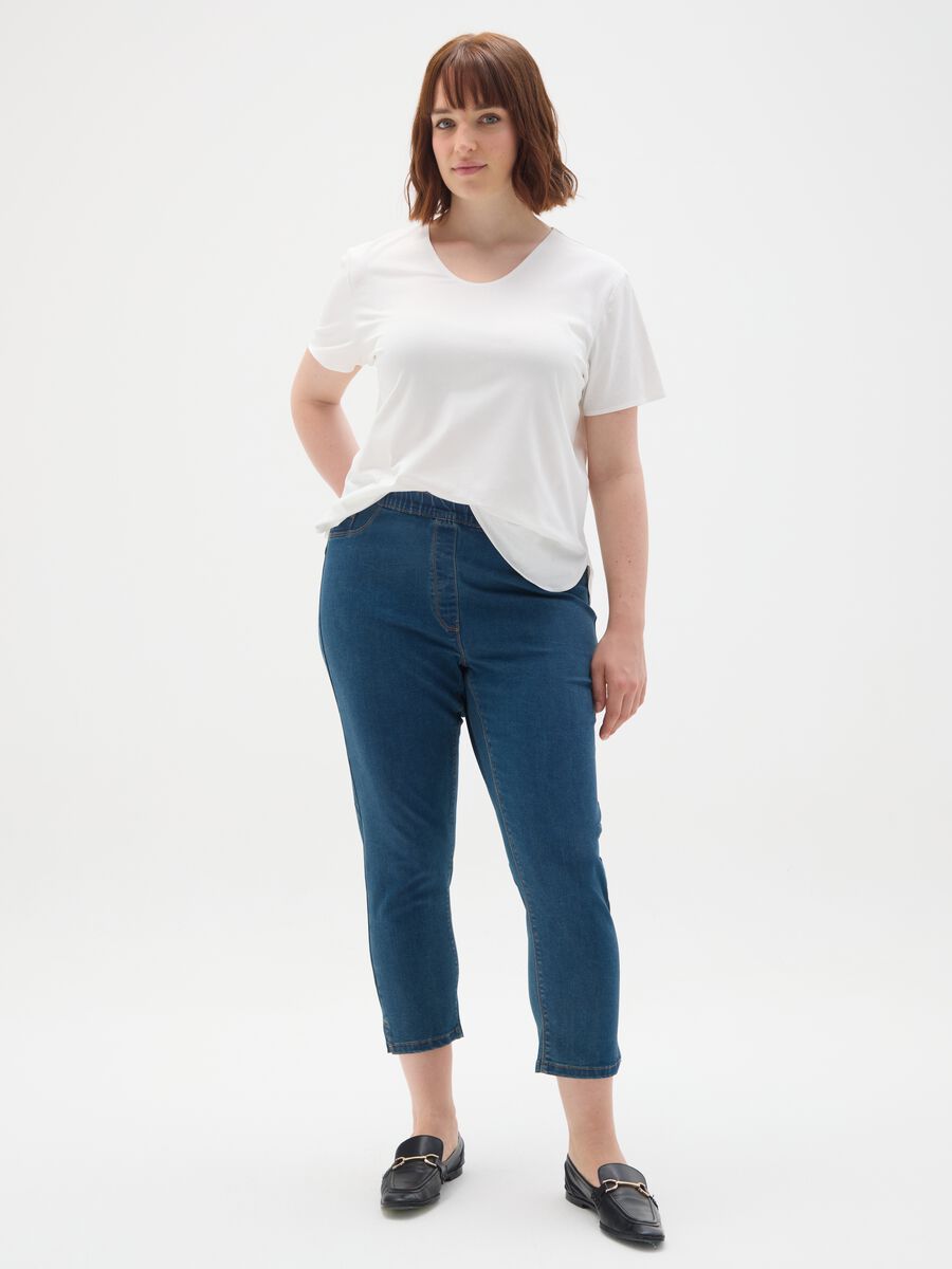 Women's blue denim regular fit jeggings_0
