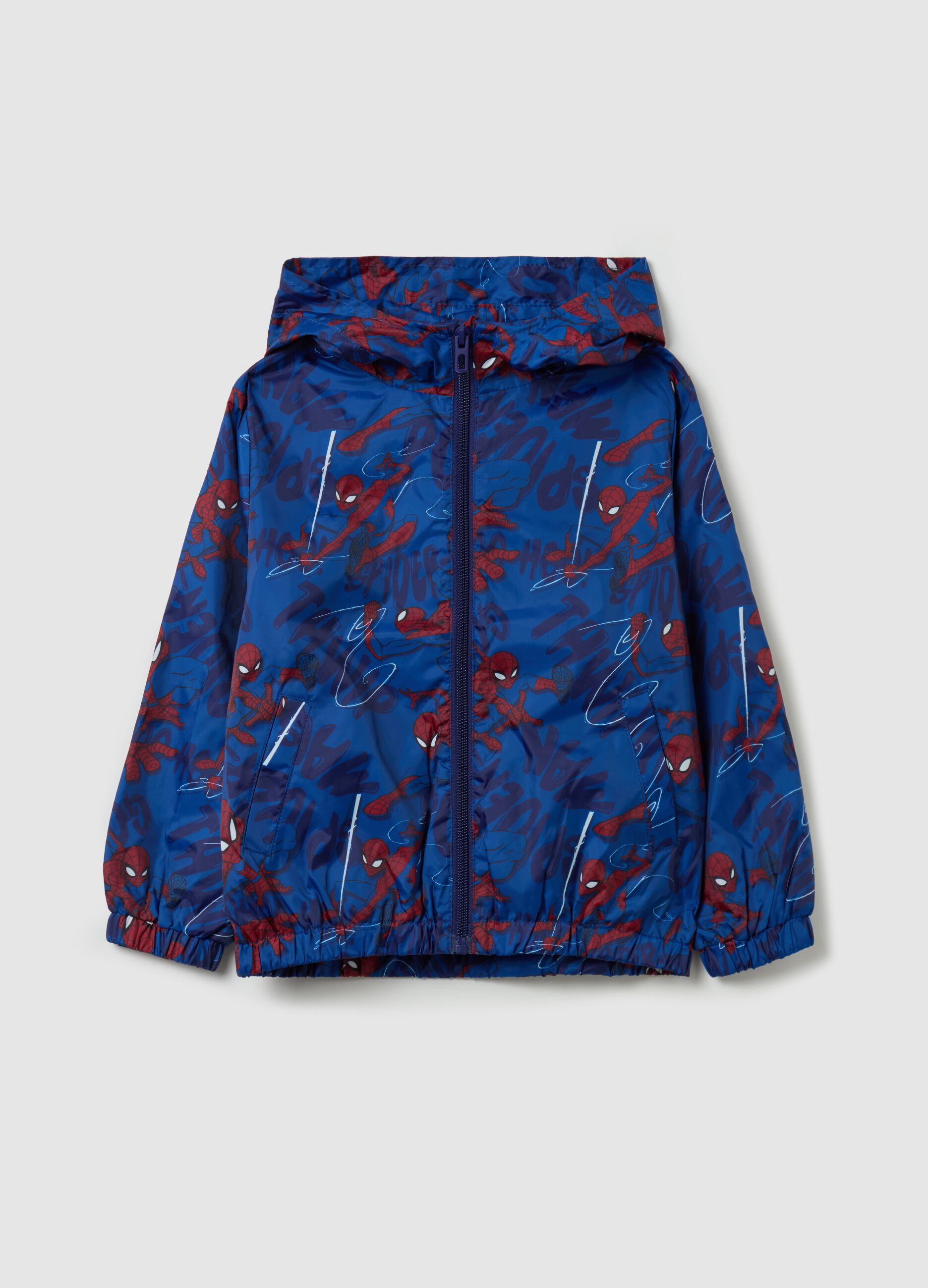Spider-Man waterproof jacket with hood