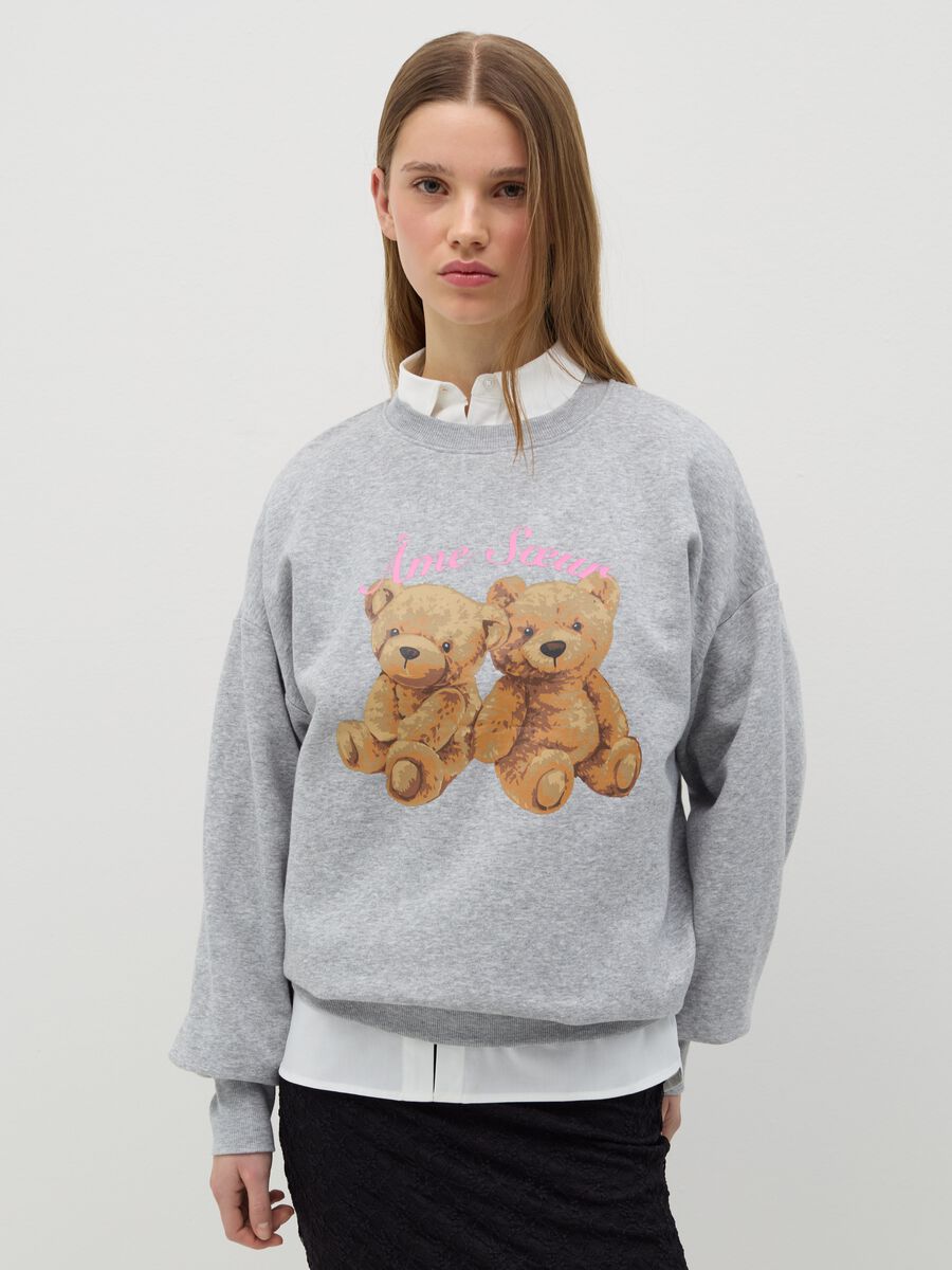 Round neck sweatshirt with print_0