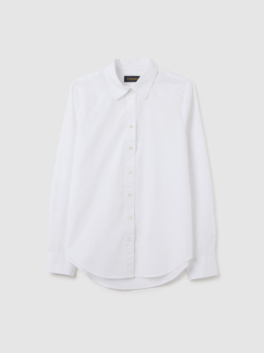 White pure cotton regular fit shirt_4