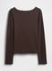 Brown Stretch Long Sleeve Top_4