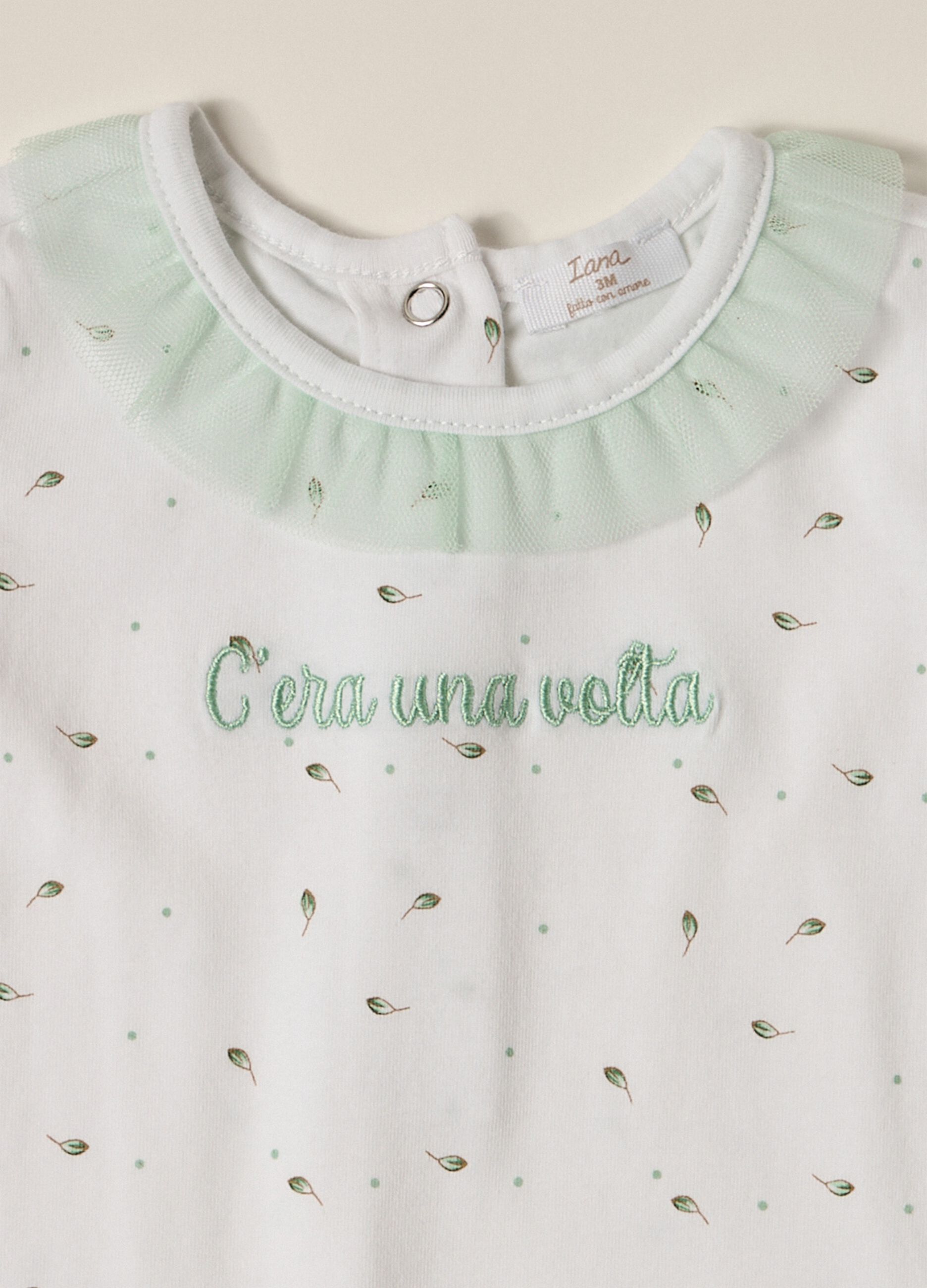 IANA newborn girl stretch cotton jersey bodysuit
