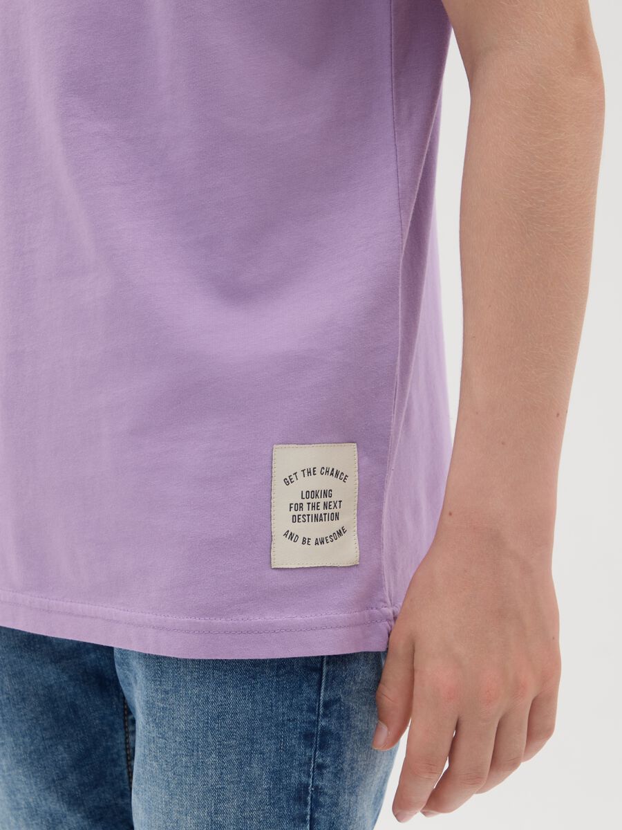 Purple Cotton Short Sleeve T-shirt_2