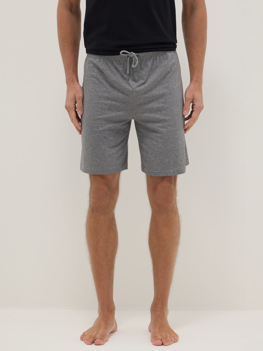 Multicolour regular fit pure cotton pyjama shorts two-pack_1