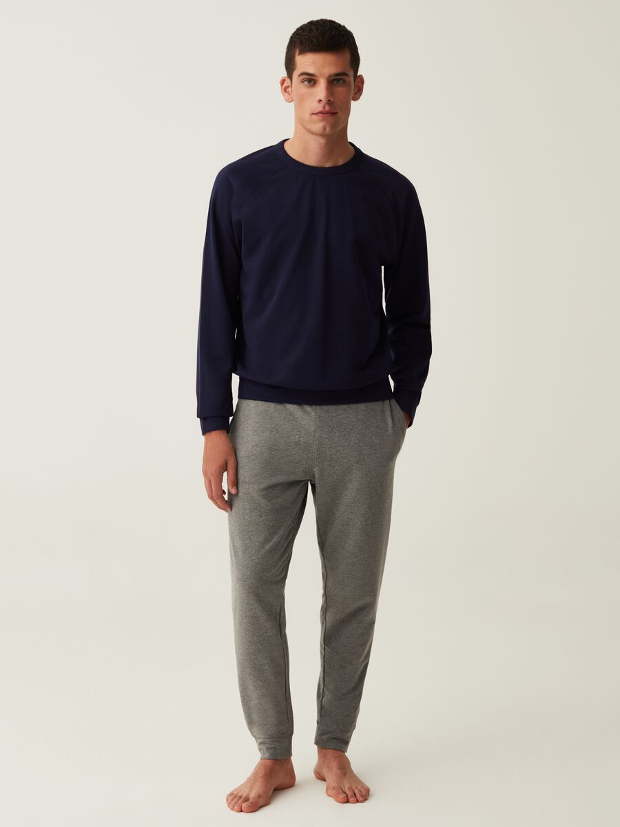 Pigiama lungo top con maniche raglan_0