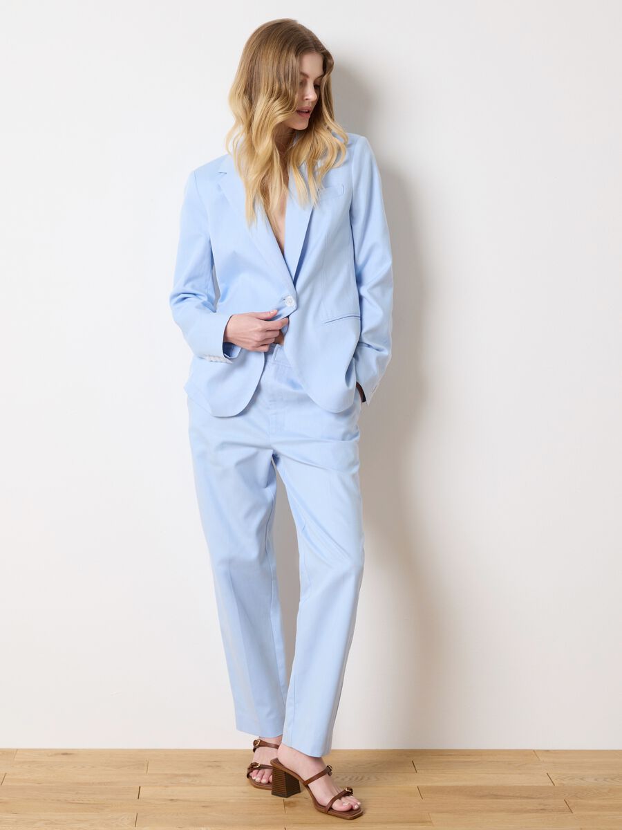 Regular-fit cotton and Lyocell trousers_0