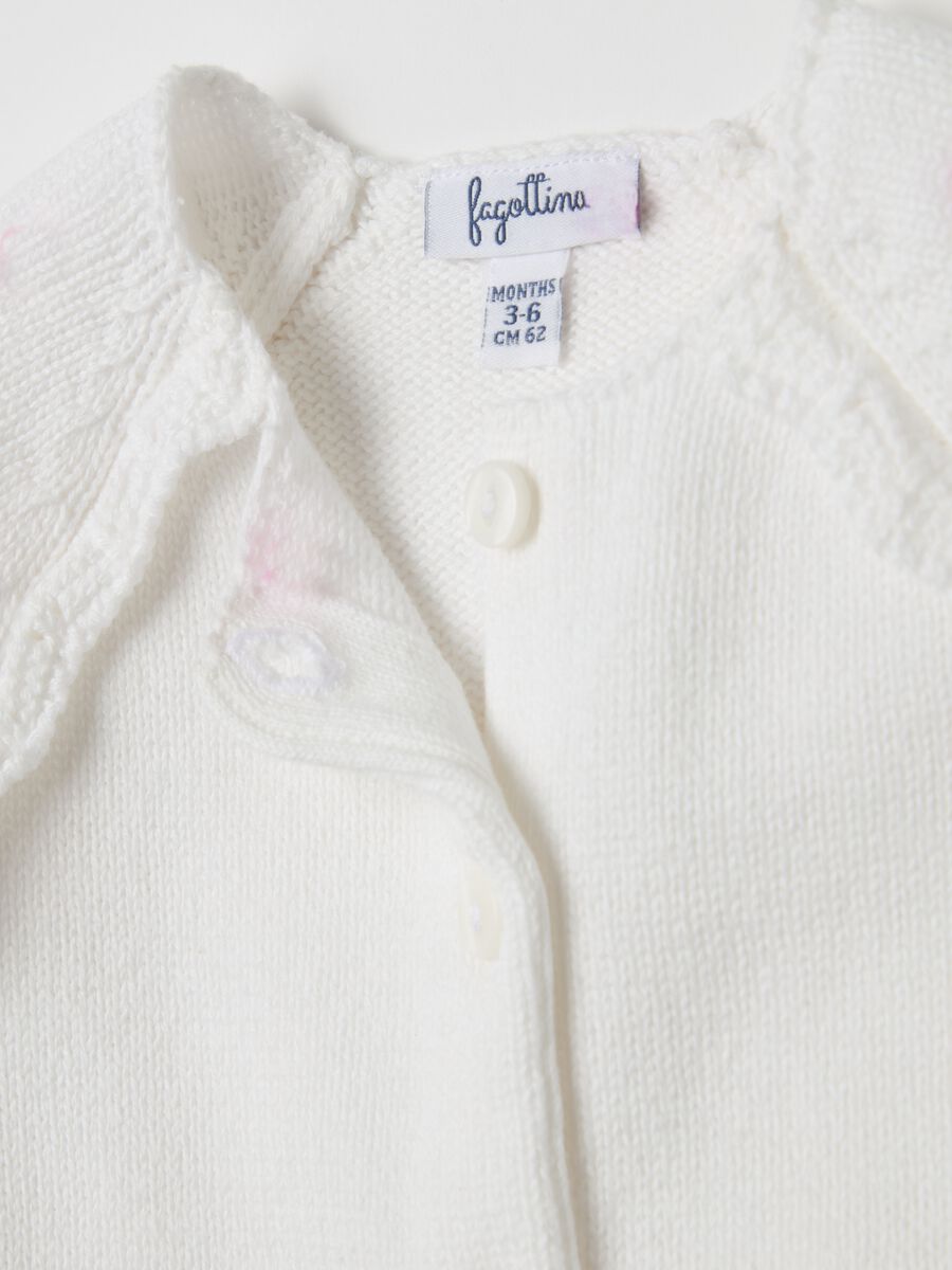 Cotton cardigan with openwork design_2