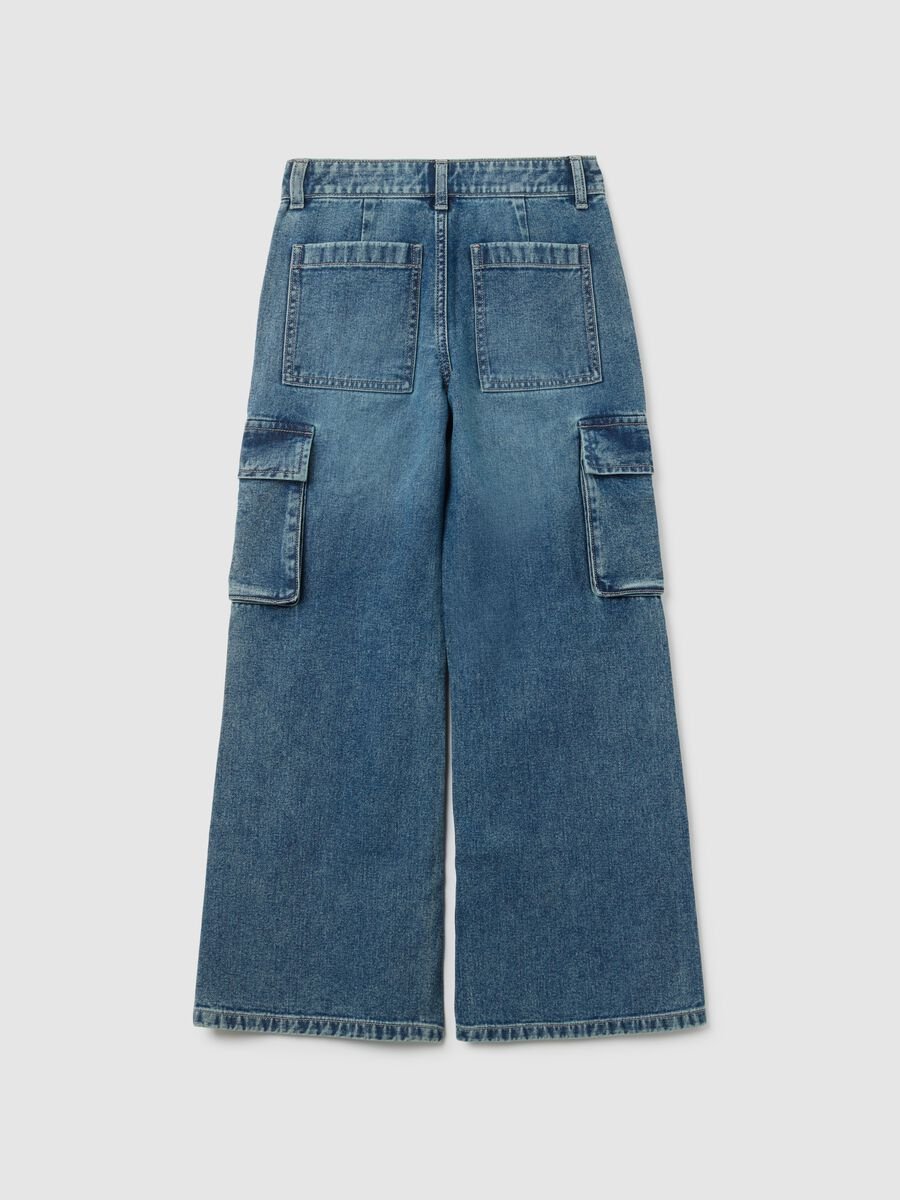 Jeans da ragazza in puro cotone denim regular fit_1