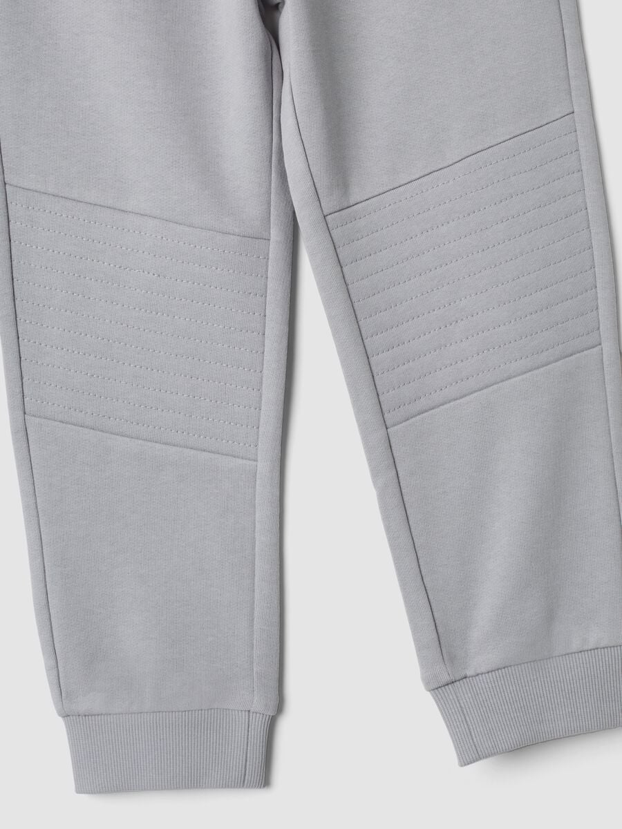 Pantaloni jogger grigi in puro cotone regular fit_3