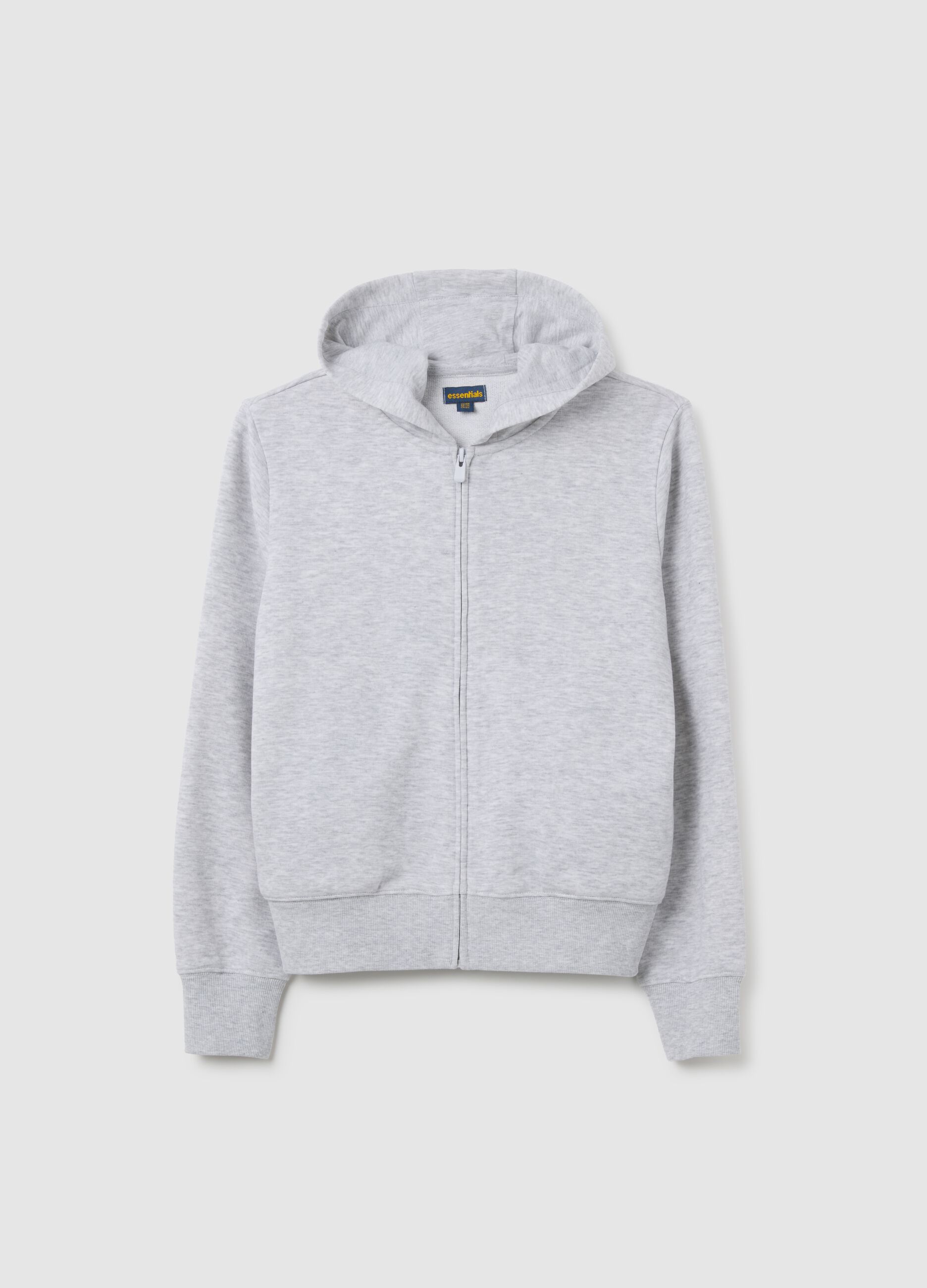Girls' pure cotton grey hoodie with regular fit