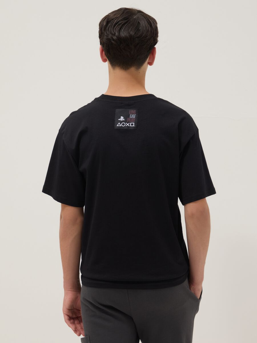 Boys&rsquo; black PlayStation logo T-shirt in 100% cotton, relaxed fit_1