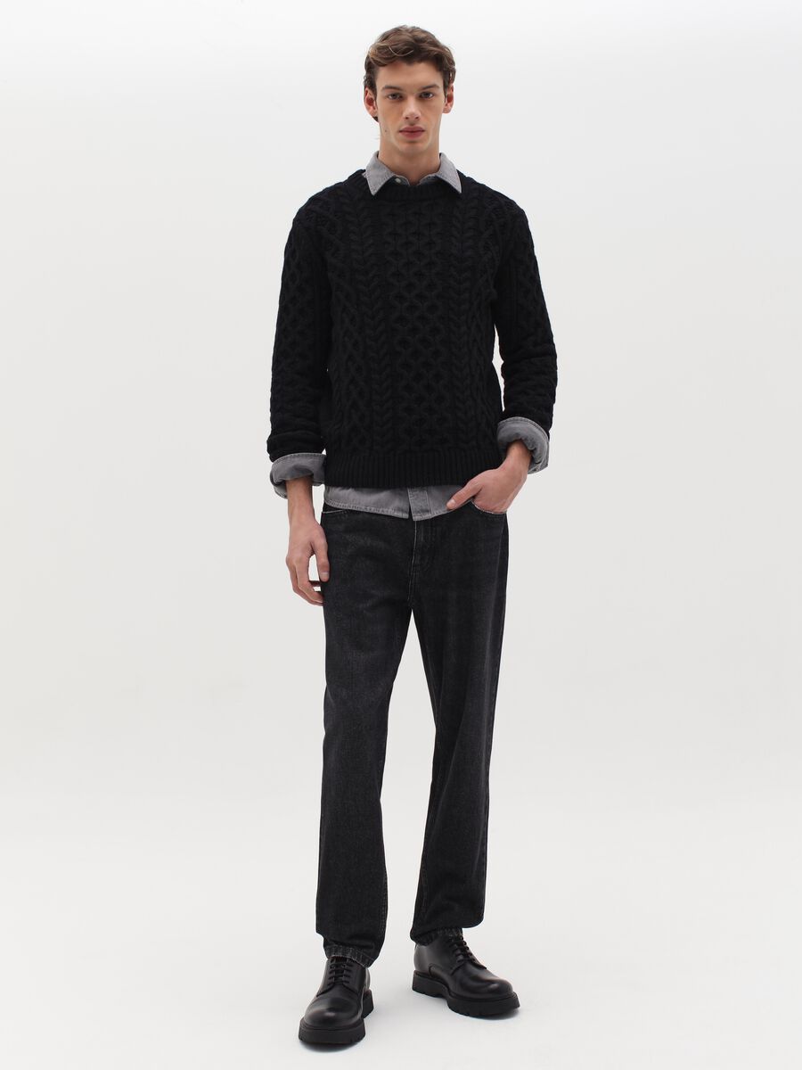 Pullover in braided wool_1